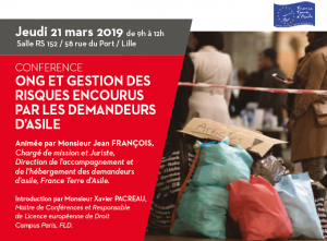 Bannière de la conférence sur le Droit d'Asile - 2019